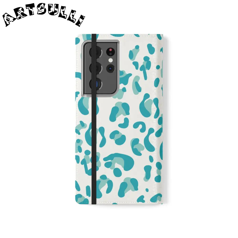 JAKKOUTTHEBXX Teal Leopard Print Flip Cases 2025
