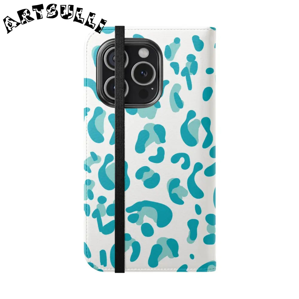 JAKKOUTTHEBXX Teal Leopard Print Flip Cases 2025