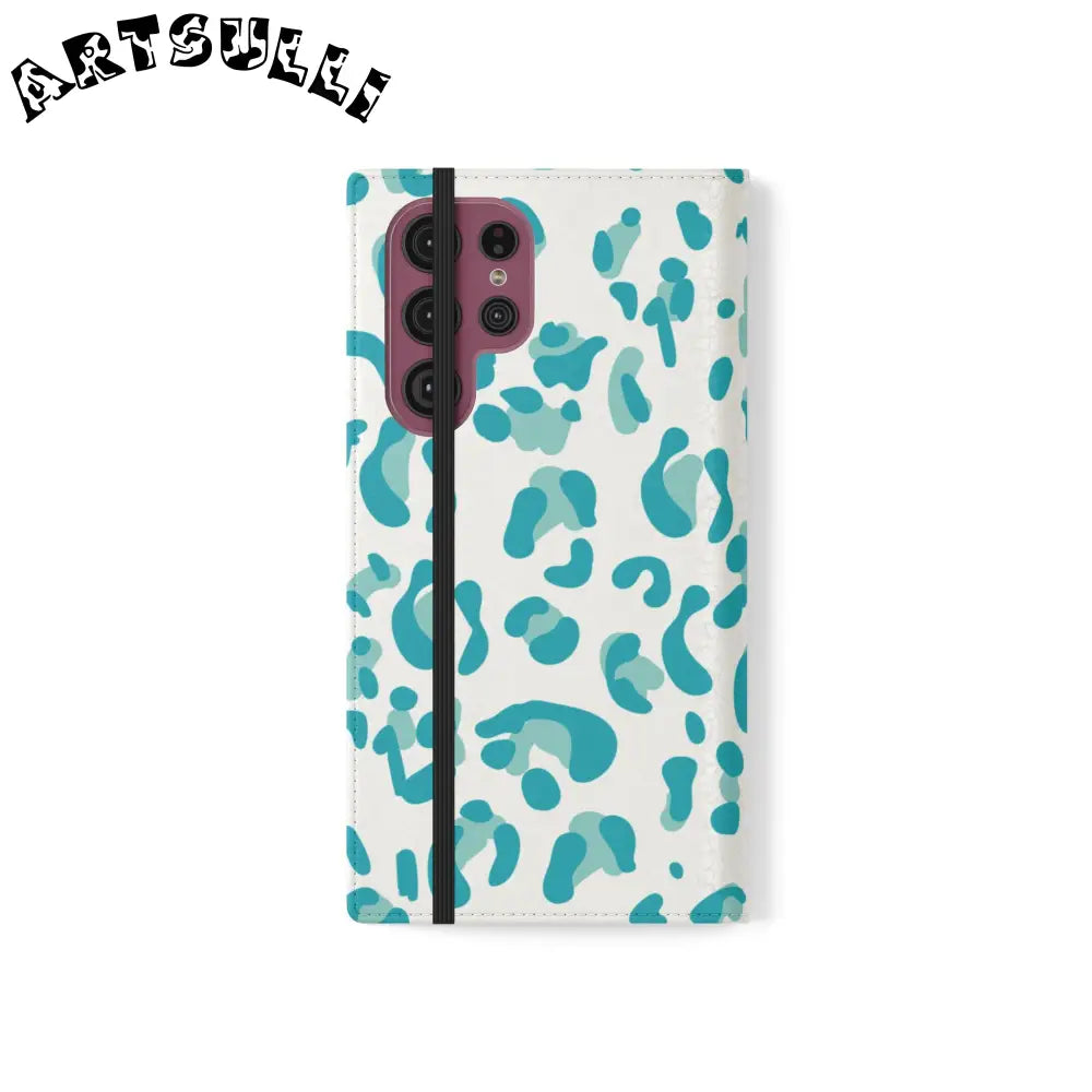 JAKKOUTTHEBXX Teal Leopard Print Flip Cases 2025