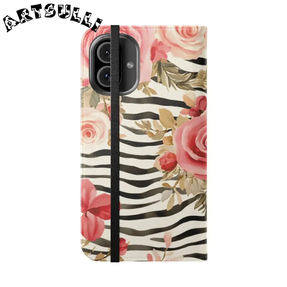 JAKKOUTTHEBXX Pink Floral Zebra Print Flip Case 2025