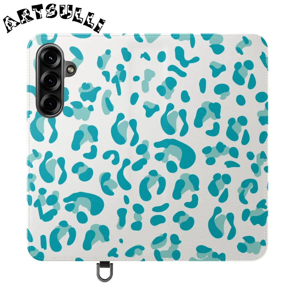 JAKKOUTTHEBXX Teal Leopard Print Flip Cases 2025