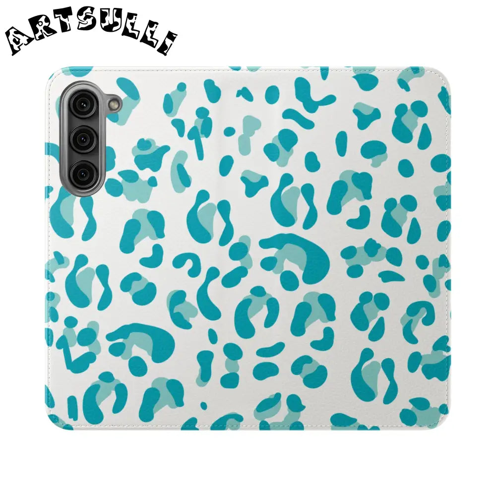JAKKOUTTHEBXX Teal Leopard Print Flip Cases 2025