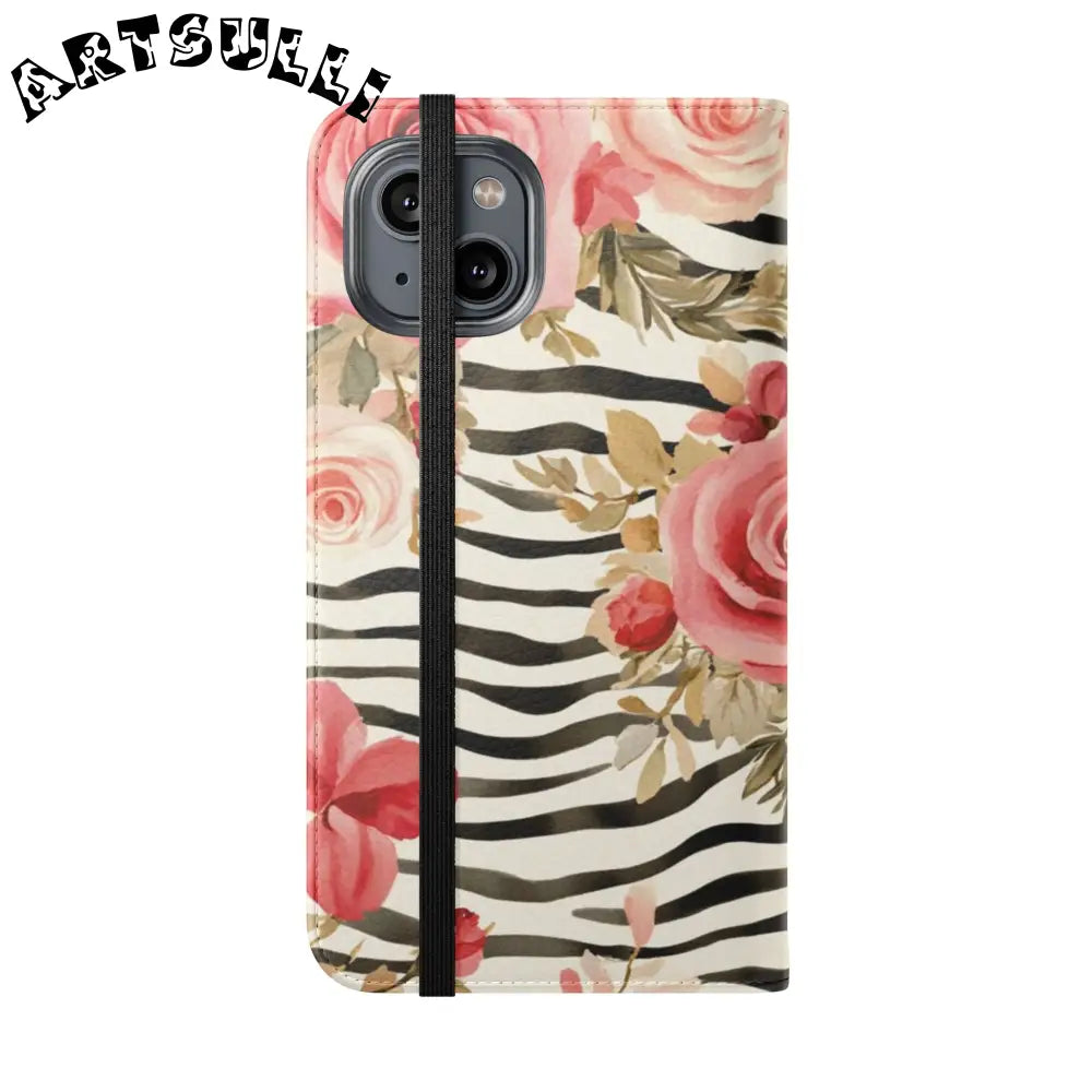 JAKKOUTTHEBXX Pink Floral Zebra Print Flip Case 2025