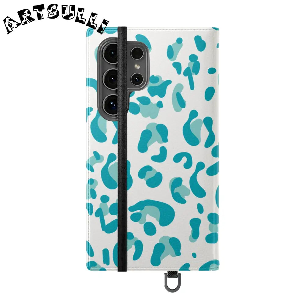 JAKKOUTTHEBXX Teal Leopard Print Flip Cases 2025