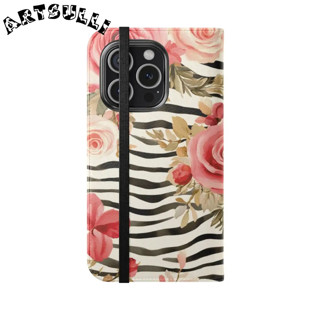 JAKKOUTTHEBXX Pink Floral Zebra Print Flip Case 2025