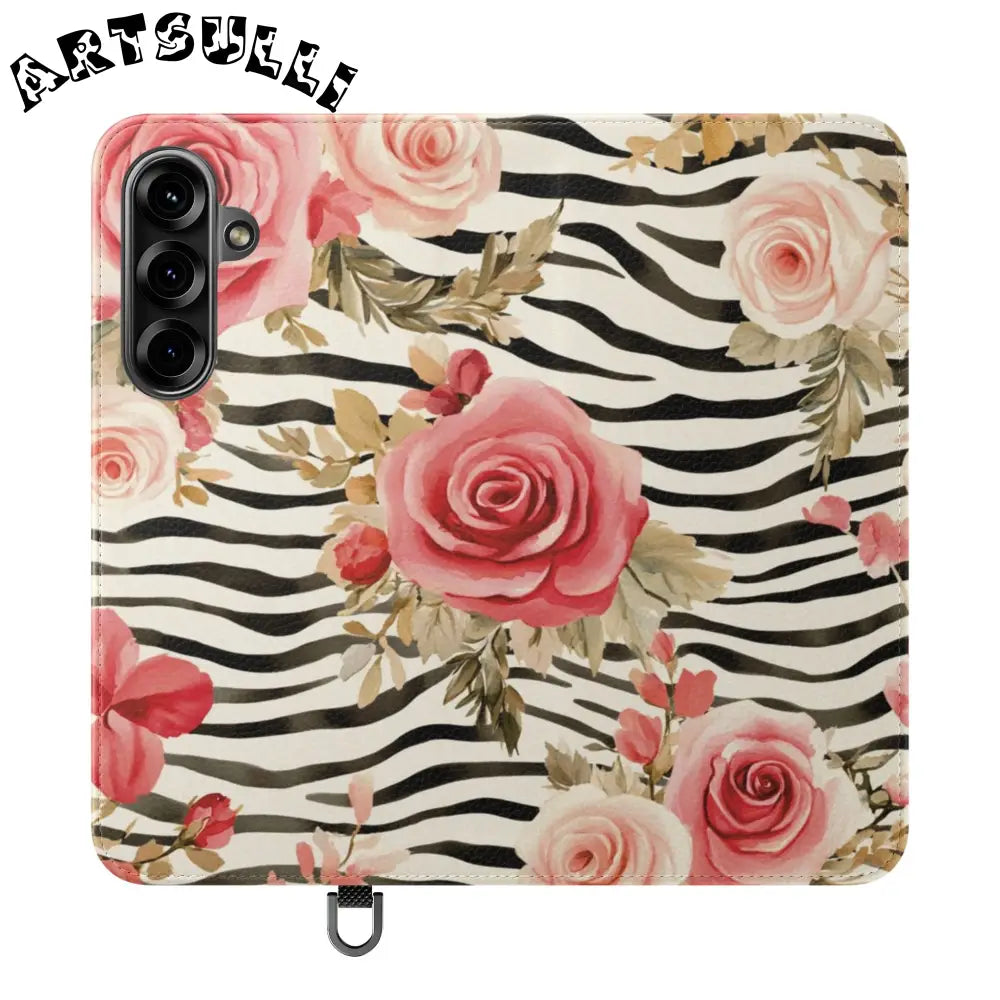 JAKKOUTTHEBXX Pink Floral Zebra Print Flip Case 2025