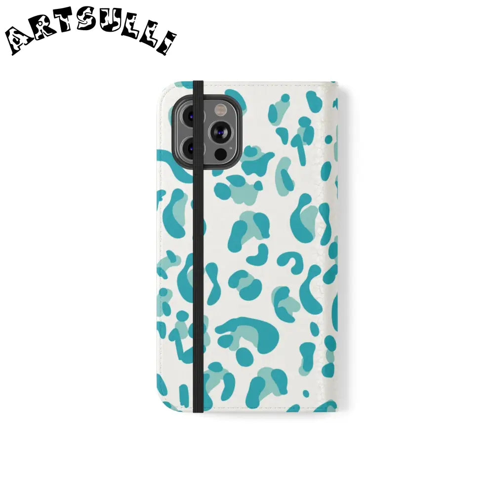 JAKKOUTTHEBXX Teal Leopard Print Flip Cases 2025