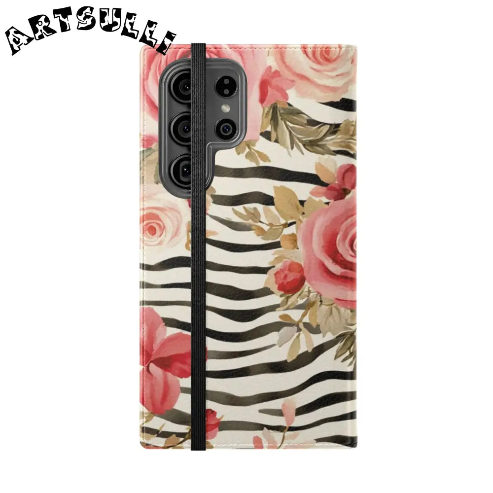 JAKKOUTTHEBXX Pink Floral Zebra Print Flip Case 2025