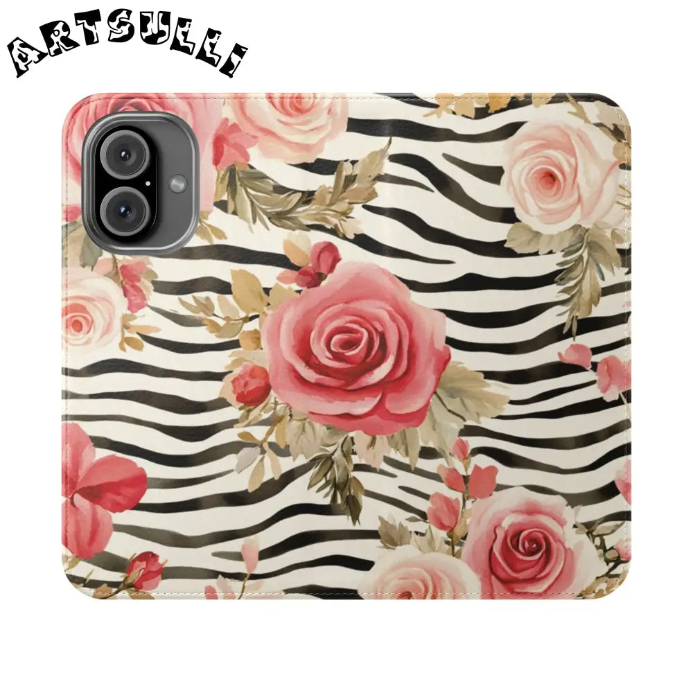 JAKKOUTTHEBXX Pink Floral Zebra Print Flip Case 2025