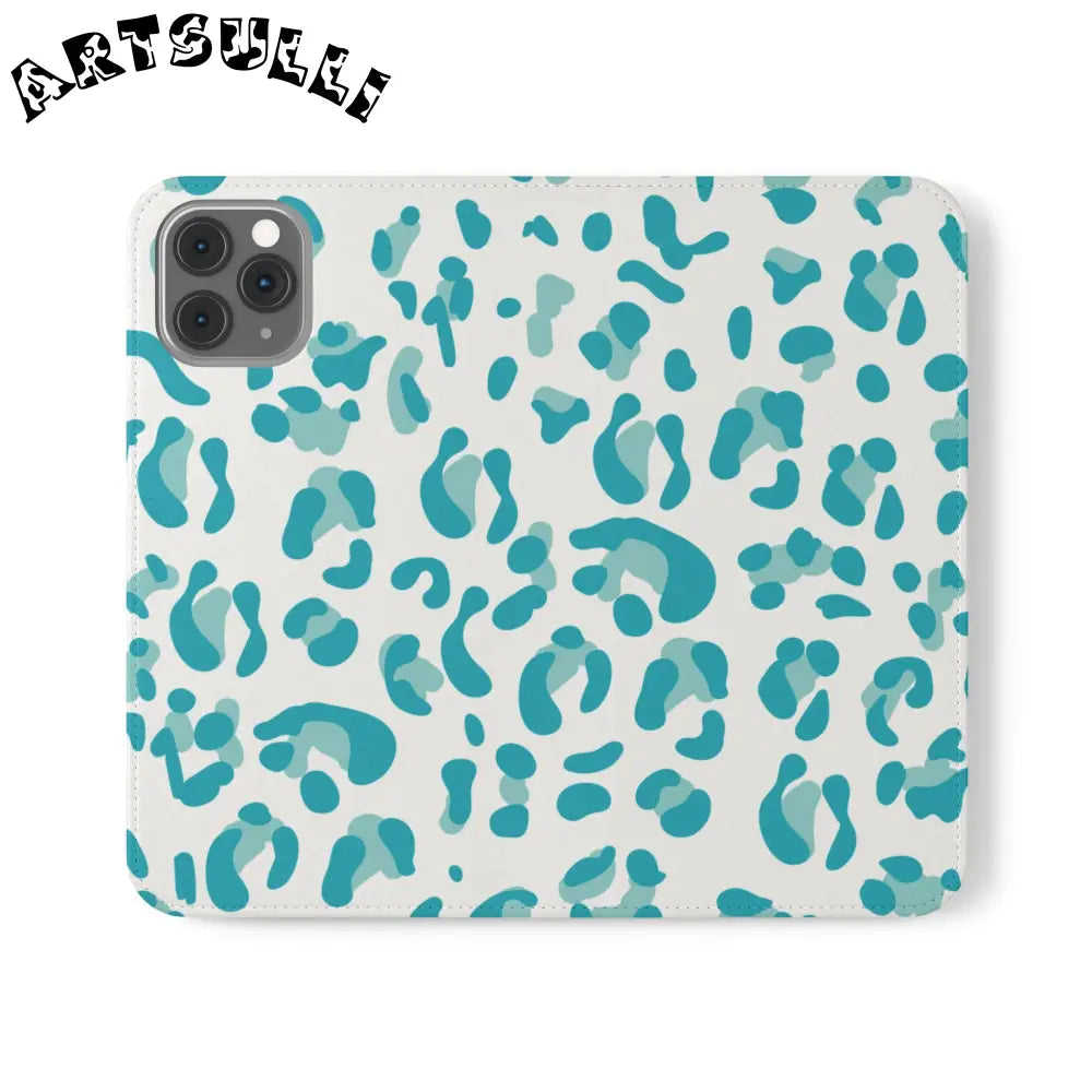 JAKKOUTTHEBXX Teal Leopard Print Flip Cases 2025
