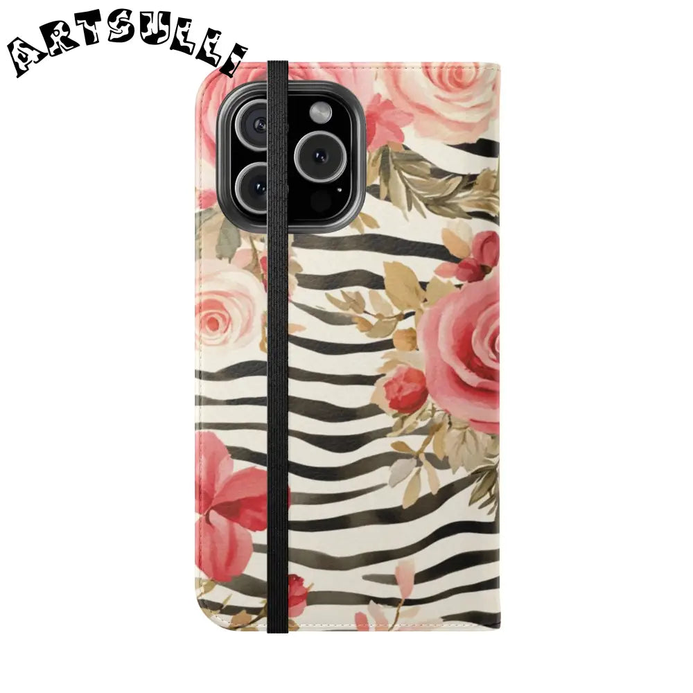 JAKKOUTTHEBXX Pink Floral Zebra Print Flip Case 2025