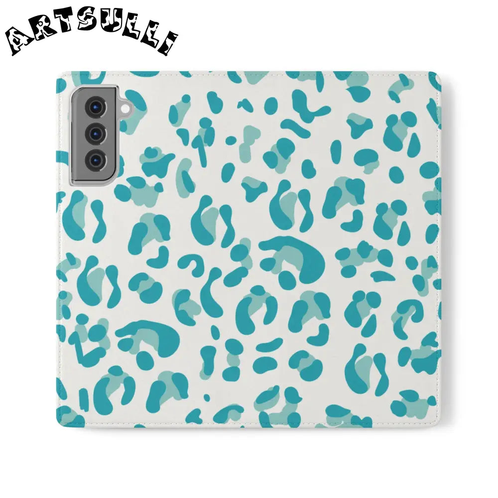 JAKKOUTTHEBXX Teal Leopard Print Flip Cases 2025