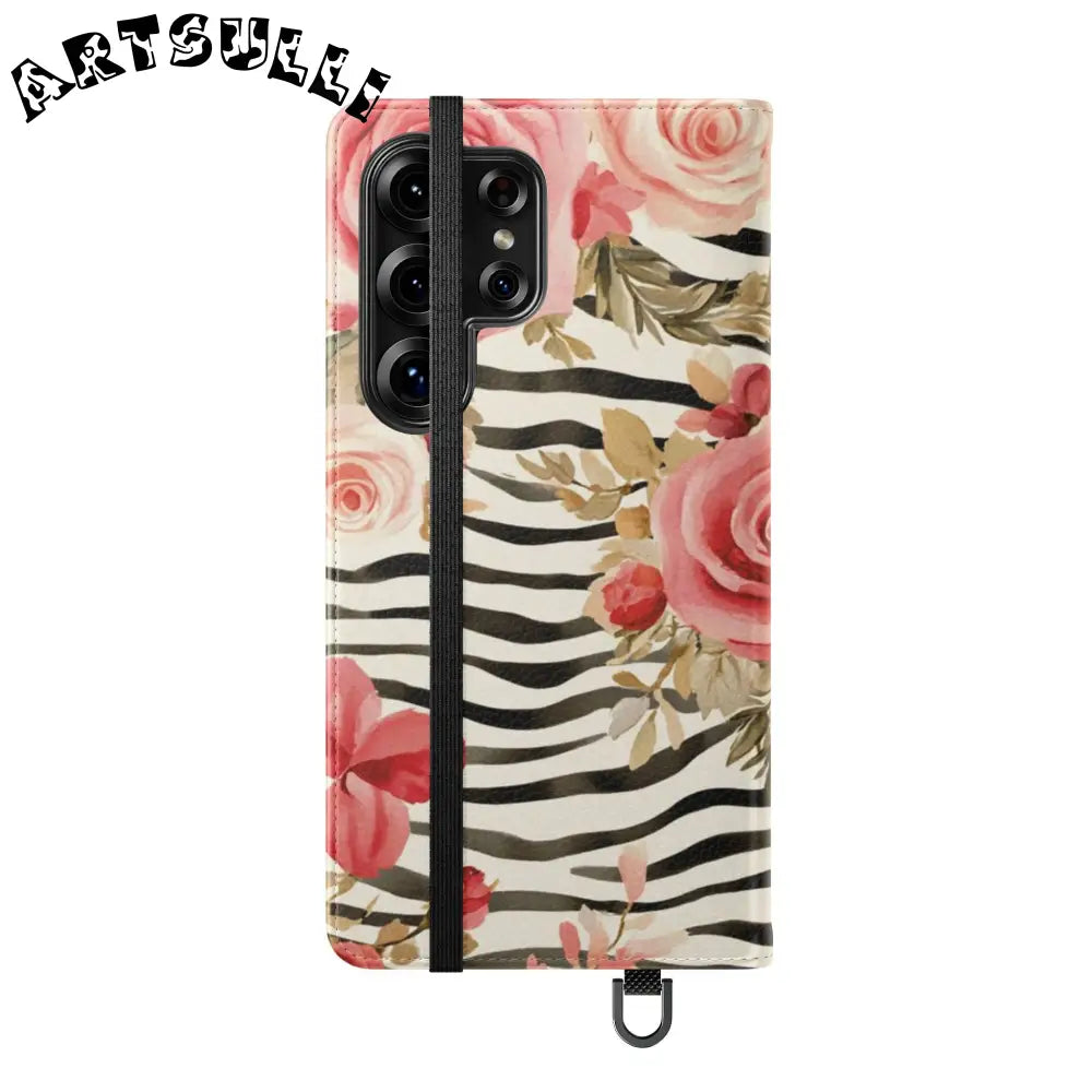 JAKKOUTTHEBXX Pink Floral Zebra Print Flip Case 2025