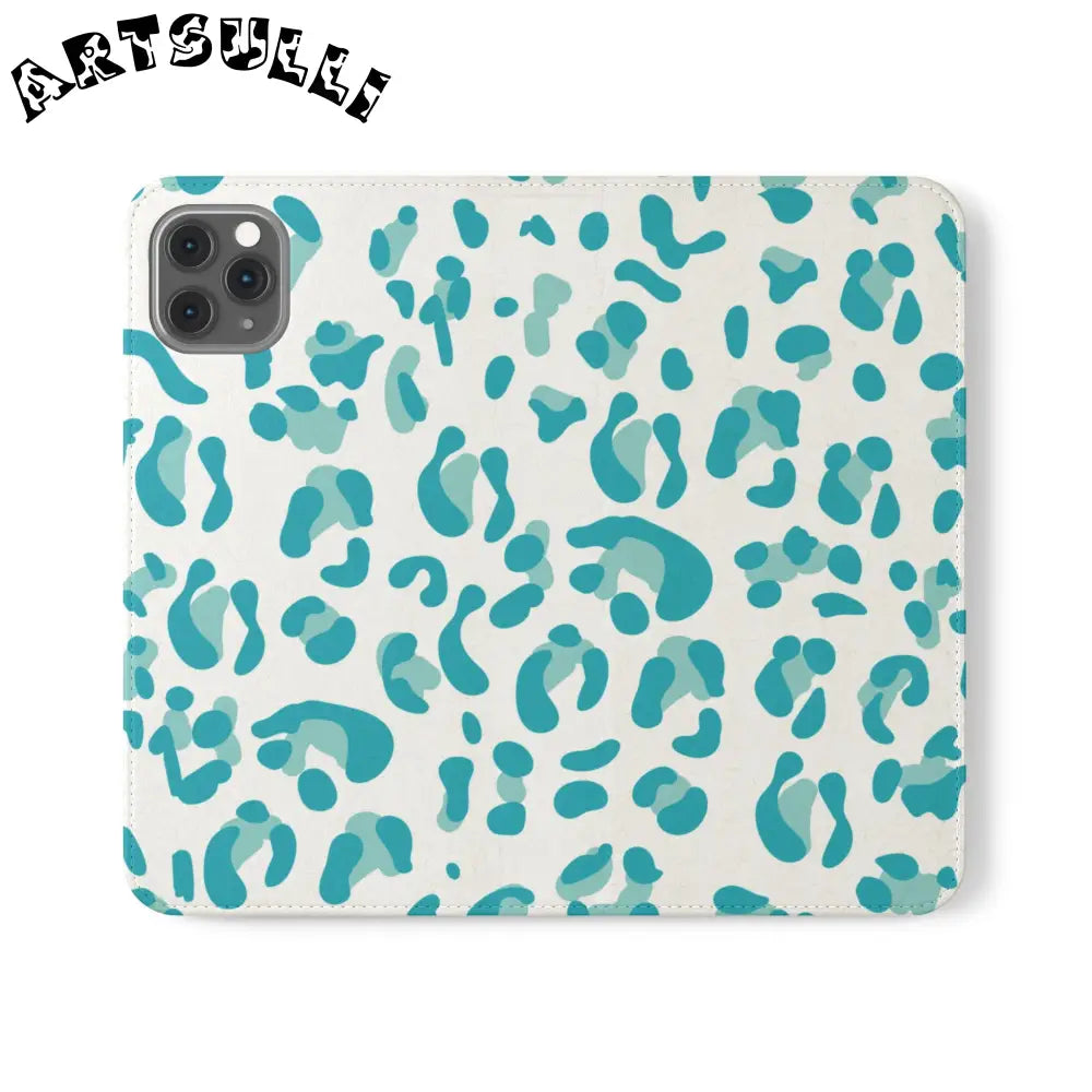 JAKKOUTTHEBXX Teal Leopard Print Flip Cases 2025