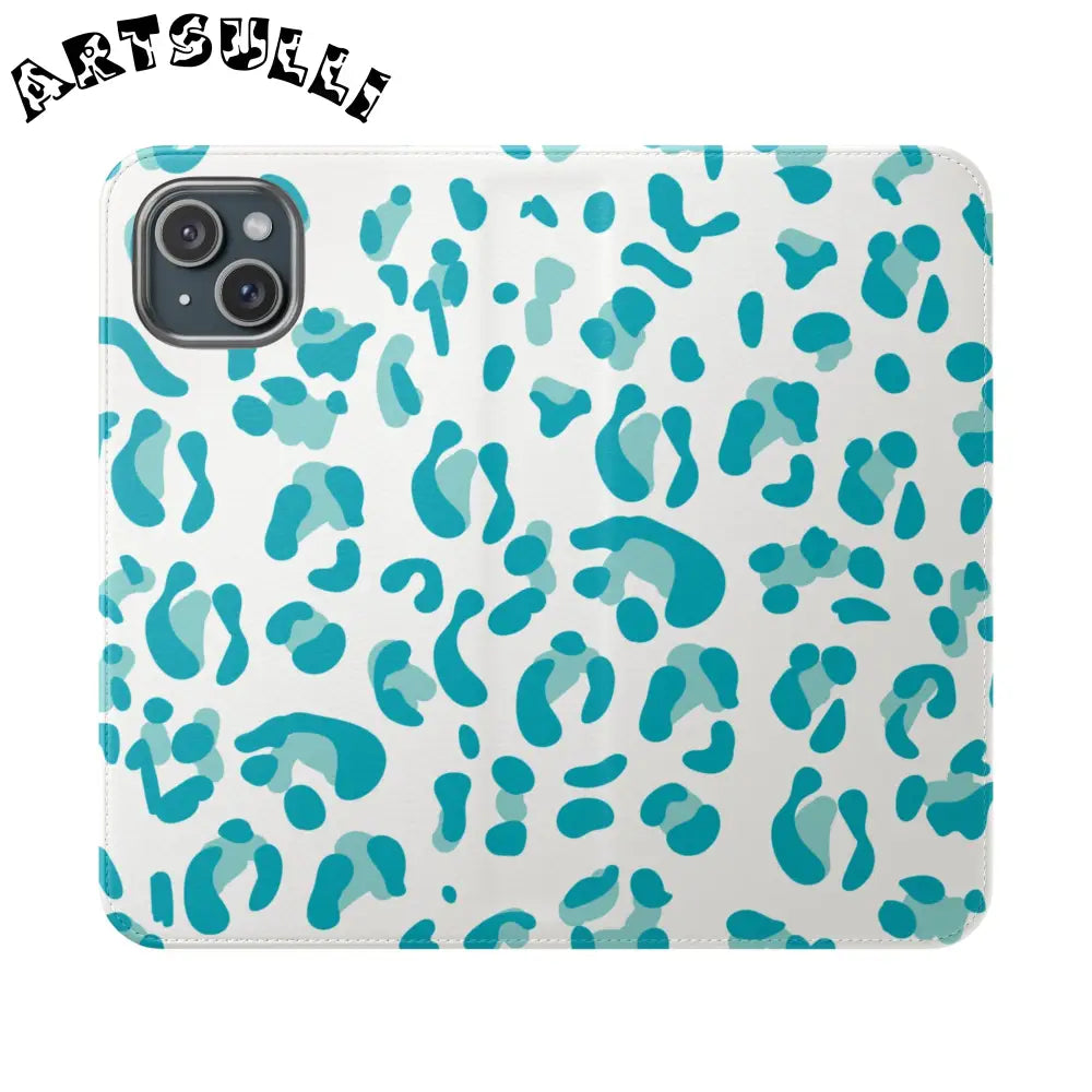 JAKKOUTTHEBXX Teal Leopard Print Flip Cases 2025
