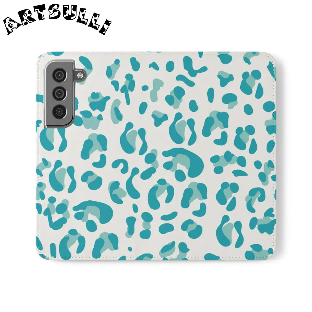 JAKKOUTTHEBXX Teal Leopard Print Flip Cases 2025