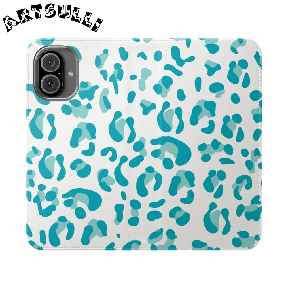 JAKKOUTTHEBXX Teal Leopard Print Flip Cases 2025