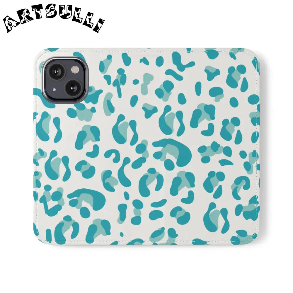 JAKKOUTTHEBXX Teal Leopard Print Flip Cases 2025