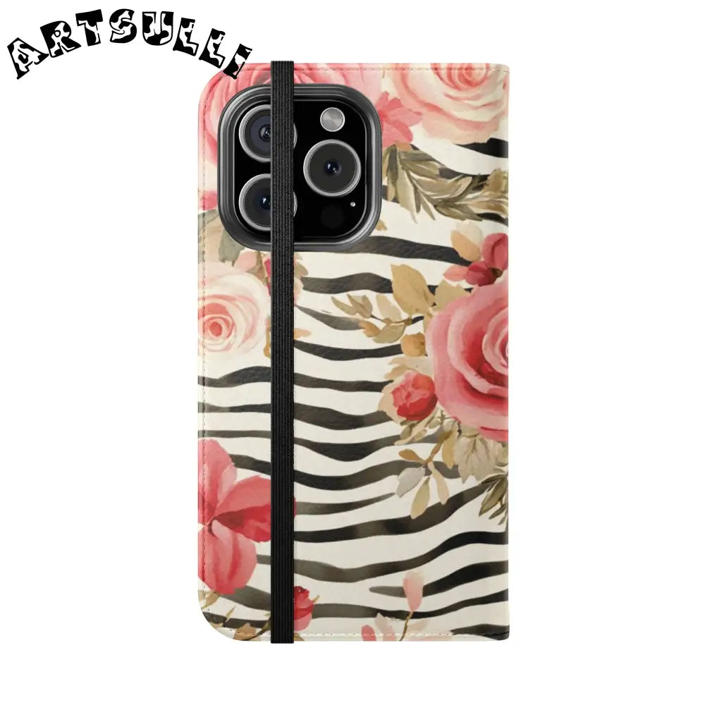 JAKKOUTTHEBXX Pink Floral Zebra Print Flip Case 2025
