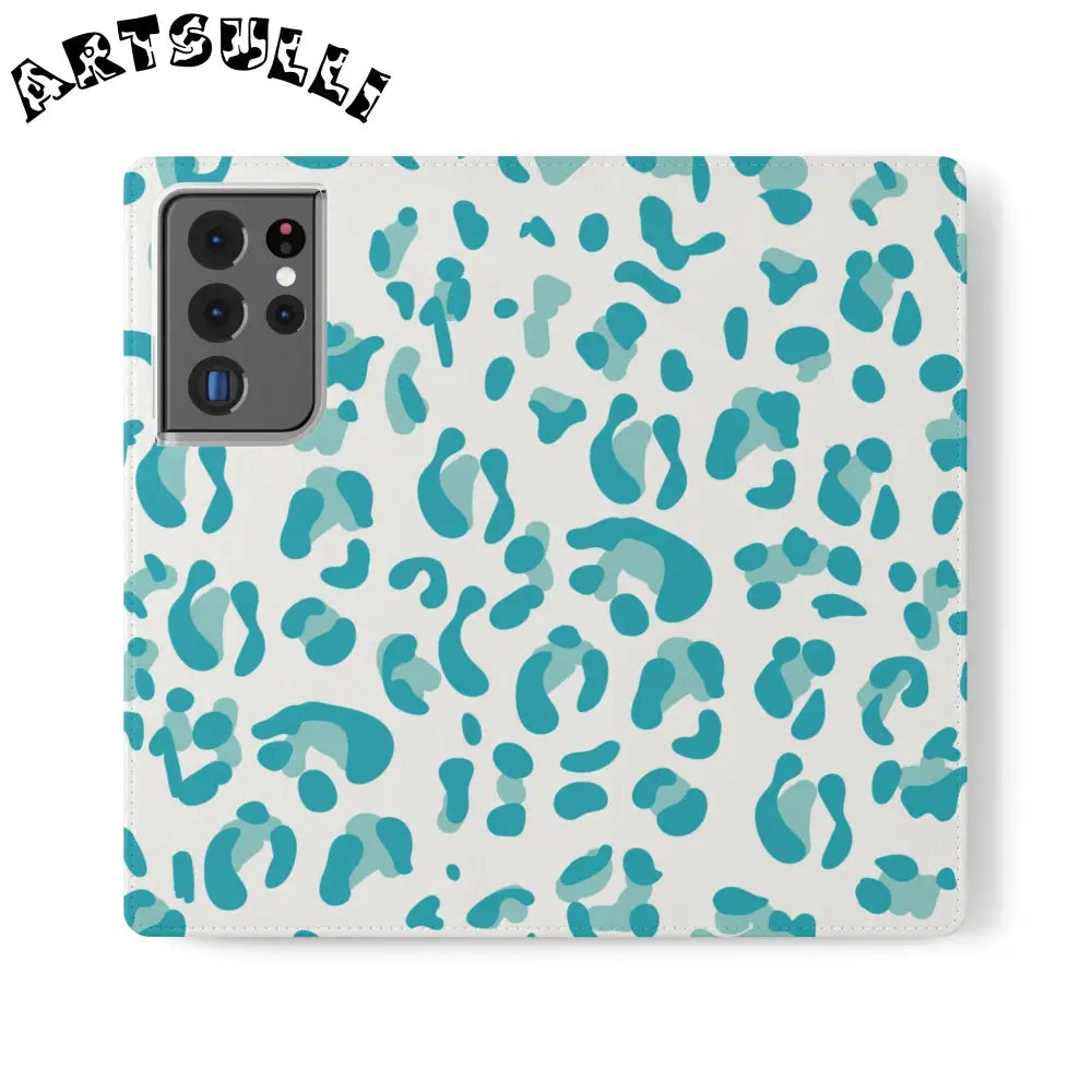 JAKKOUTTHEBXX Teal Leopard Print Flip Cases 2025
