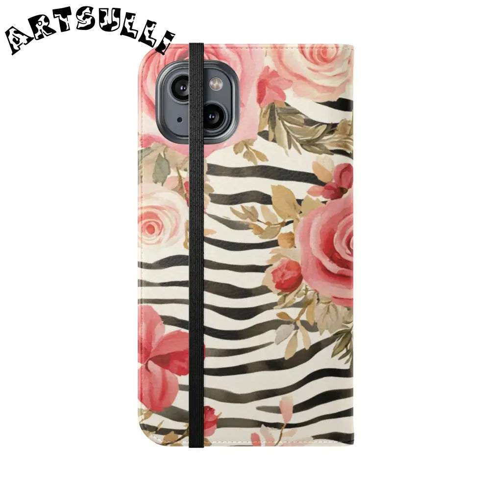 JAKKOUTTHEBXX Pink Floral Zebra Print Flip Case 2025