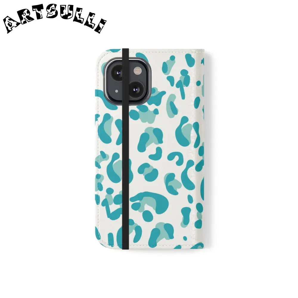 JAKKOUTTHEBXX Teal Leopard Print Flip Cases 2025