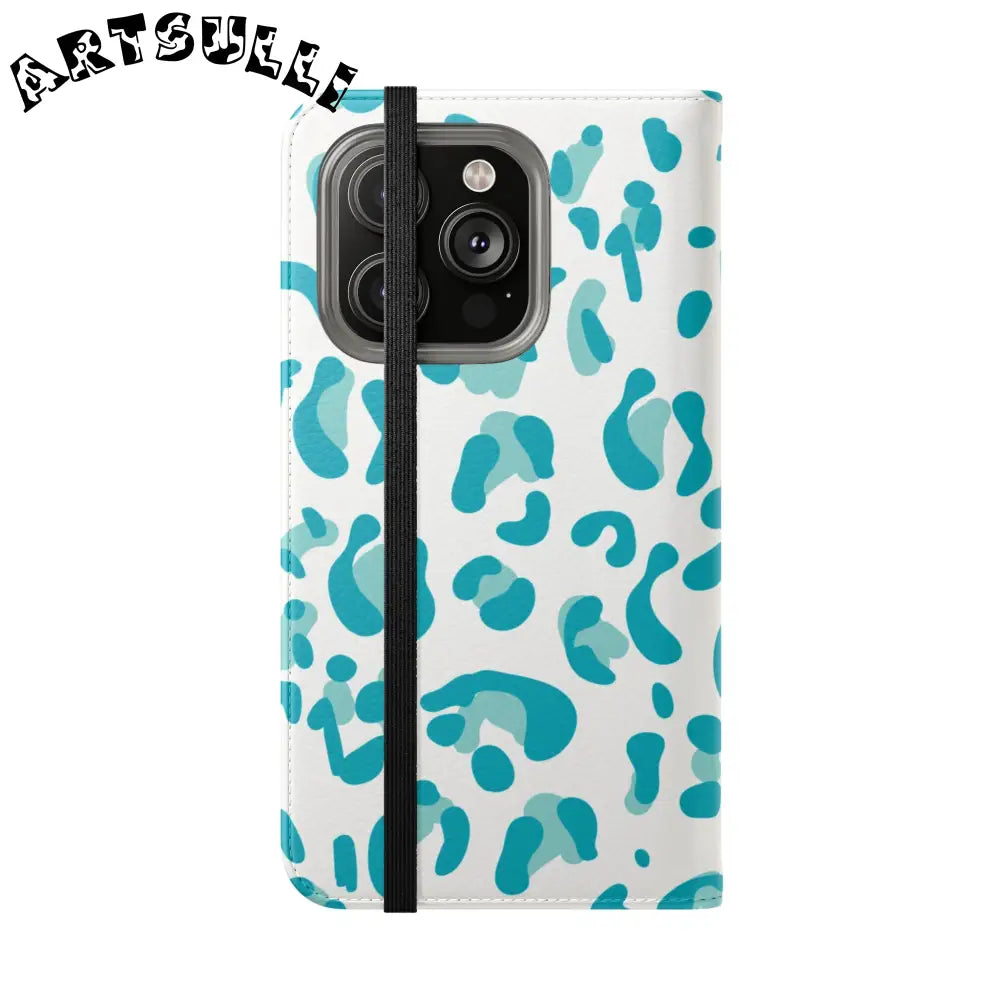 JAKKOUTTHEBXX Teal Leopard Print Flip Cases 2025