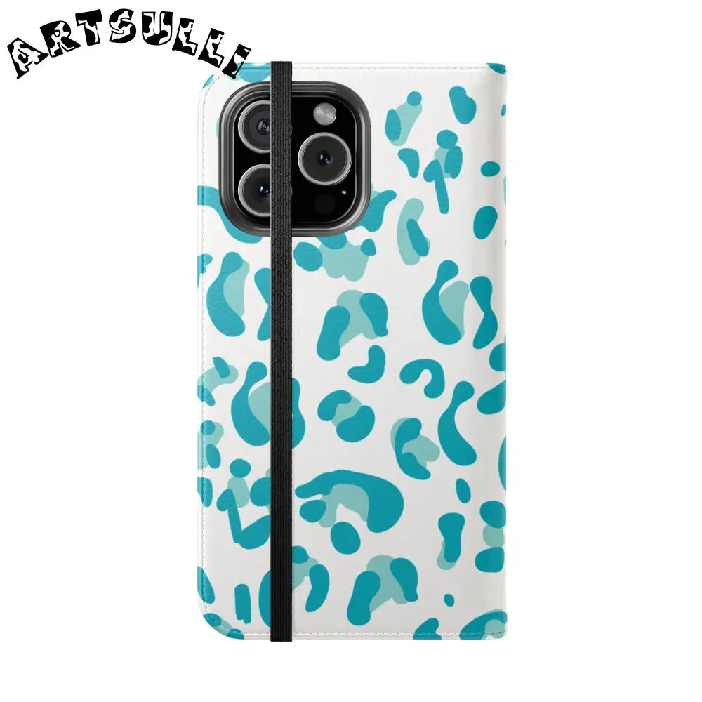JAKKOUTTHEBXX Teal Leopard Print Flip Cases 2025