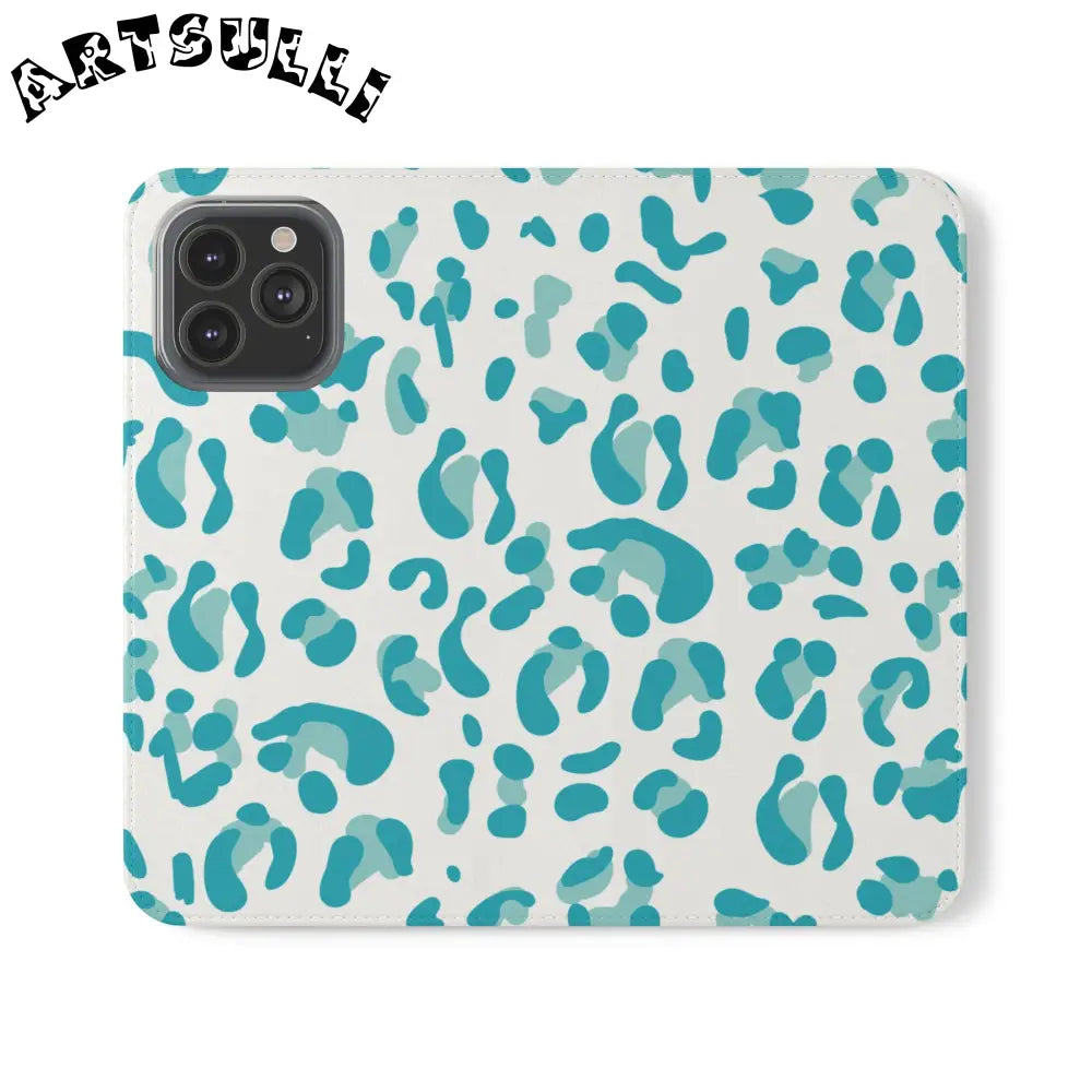 JAKKOUTTHEBXX Teal Leopard Print Flip Cases 2025