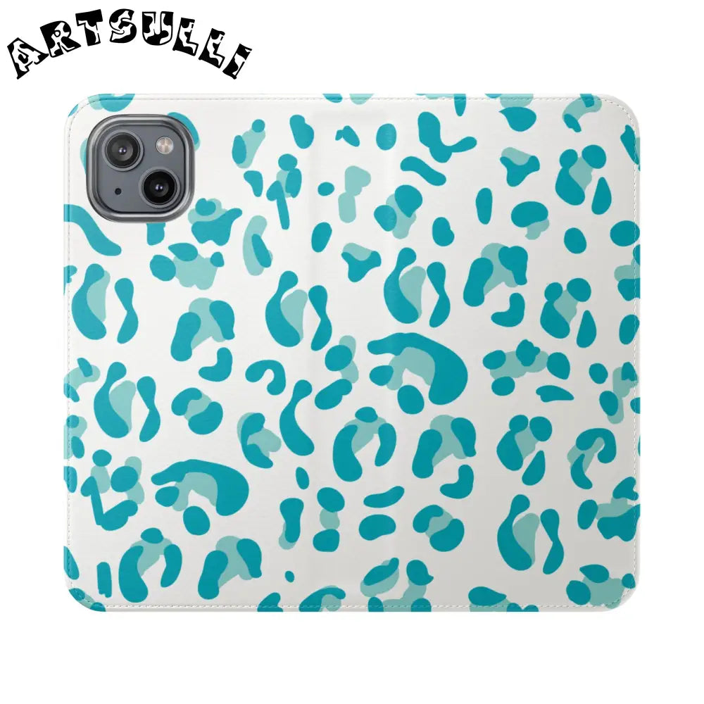 JAKKOUTTHEBXX Teal Leopard Print Flip Cases 2025