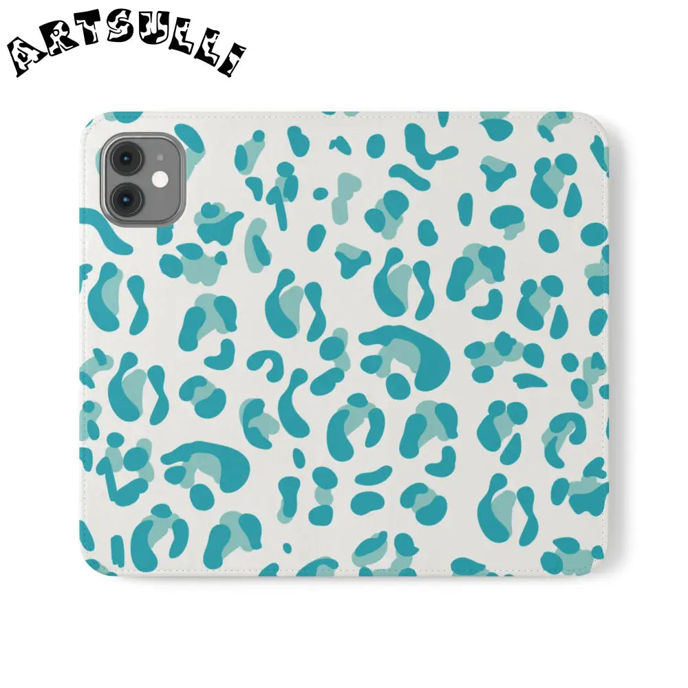 JAKKOUTTHEBXX Teal Leopard Print Flip Cases 2025