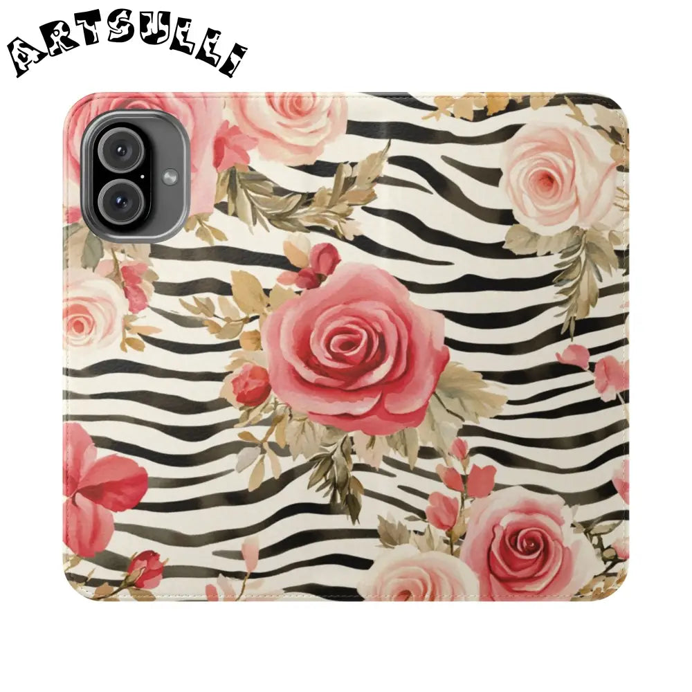 JAKKOUTTHEBXX Pink Floral Zebra Print Flip Case 2025