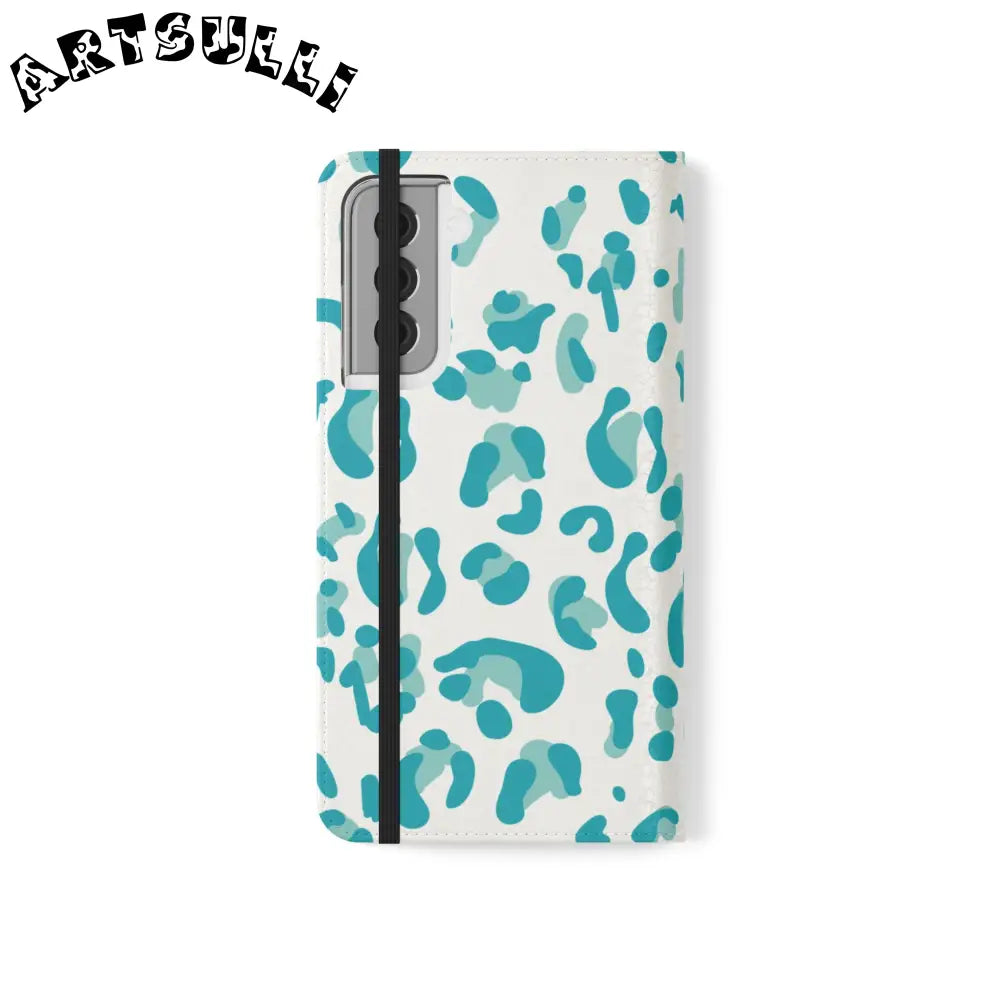 JAKKOUTTHEBXX Teal Leopard Print Flip Cases 2025