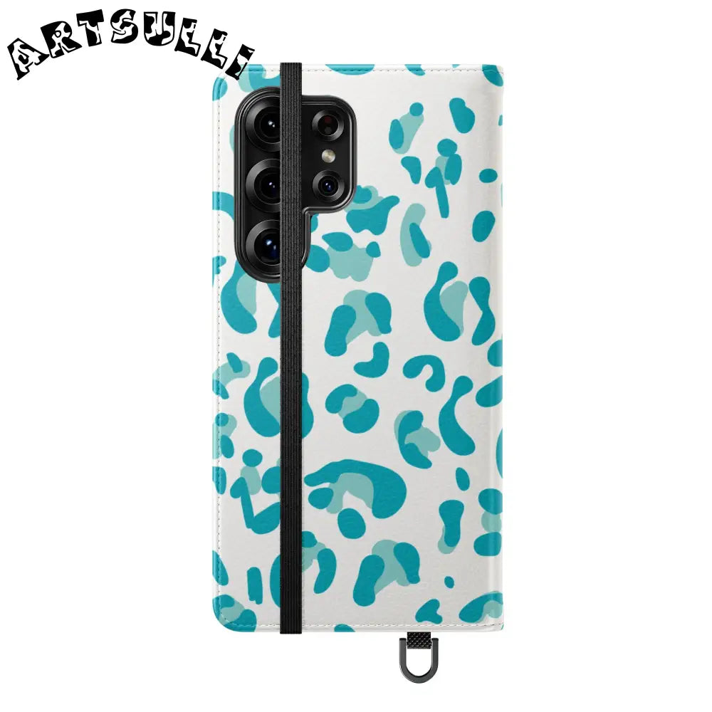 JAKKOUTTHEBXX Teal Leopard Print Flip Cases 2025