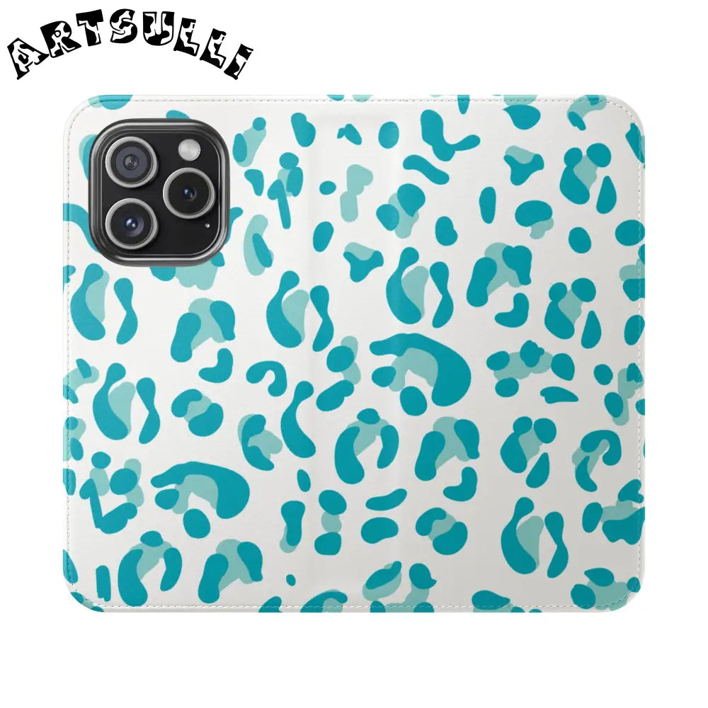 JAKKOUTTHEBXX Teal Leopard Print Flip Cases 2025