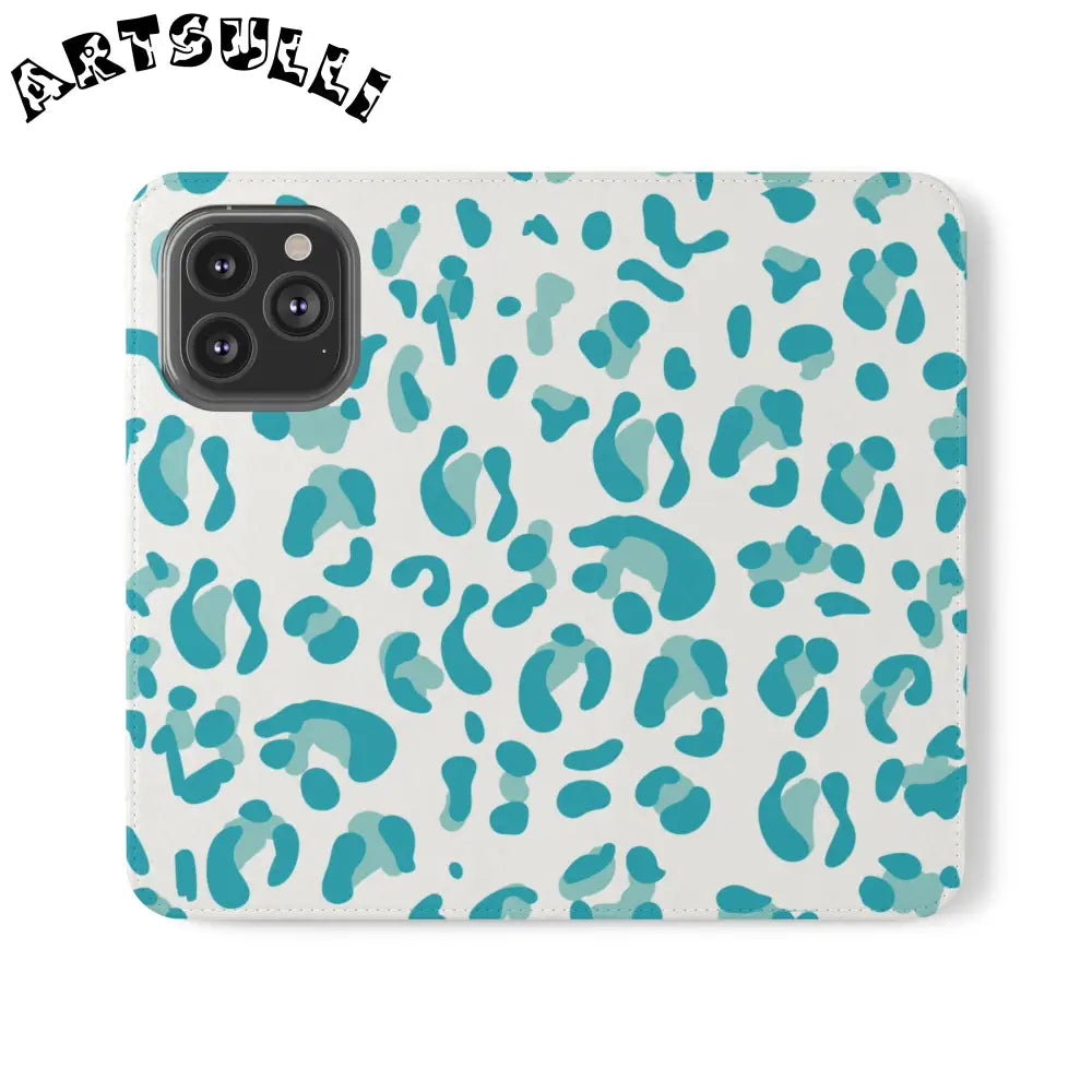 JAKKOUTTHEBXX Teal Leopard Print Flip Cases 2025