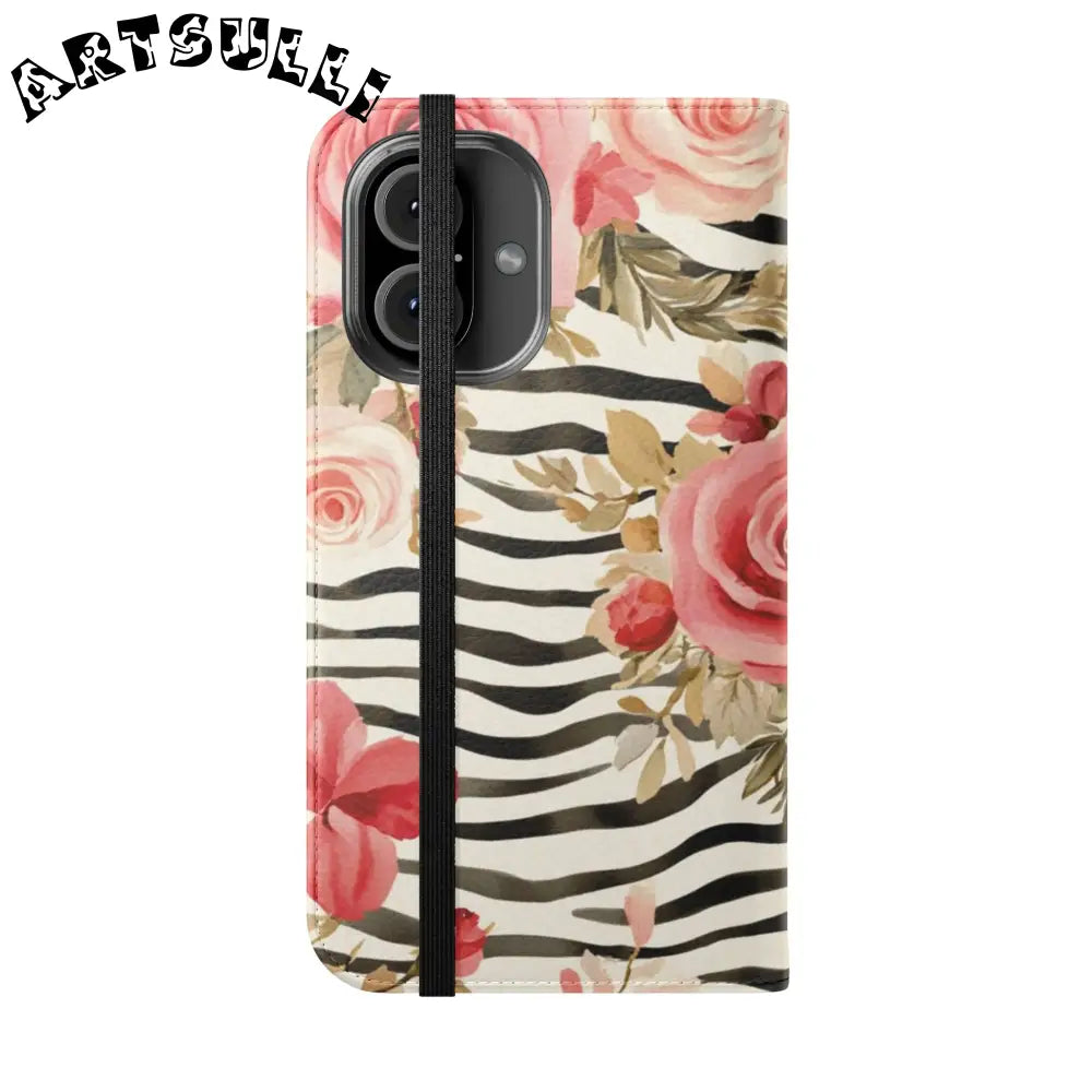 JAKKOUTTHEBXX Pink Floral Zebra Print Flip Case 2025
