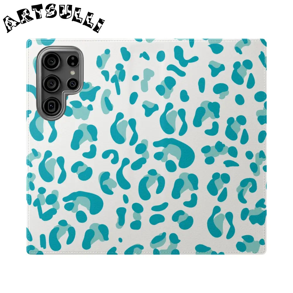 JAKKOUTTHEBXX Teal Leopard Print Flip Cases 2025