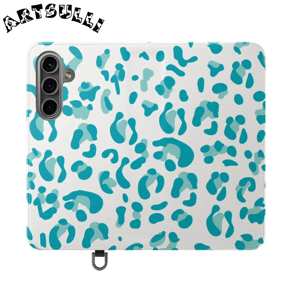 JAKKOUTTHEBXX Teal Leopard Print Flip Cases 2025