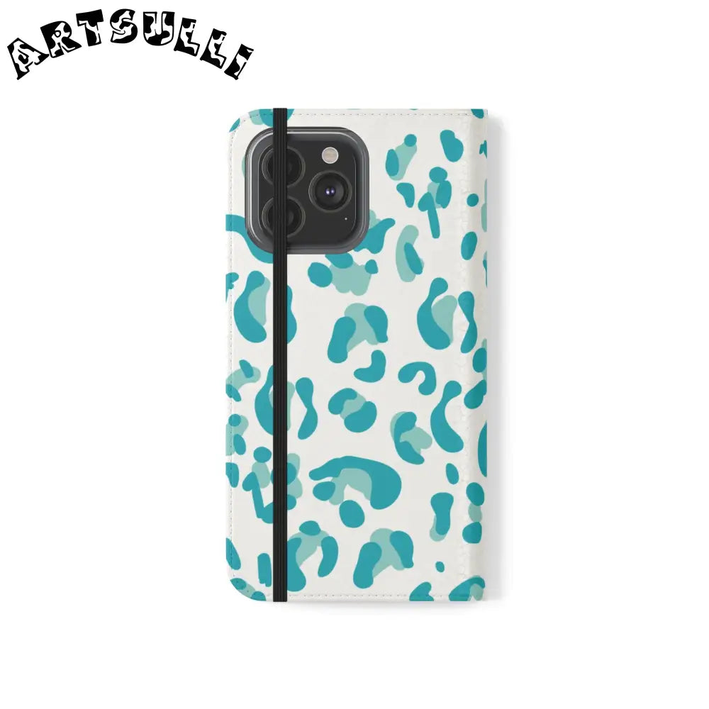 JAKKOUTTHEBXX Teal Leopard Print Flip Cases 2025