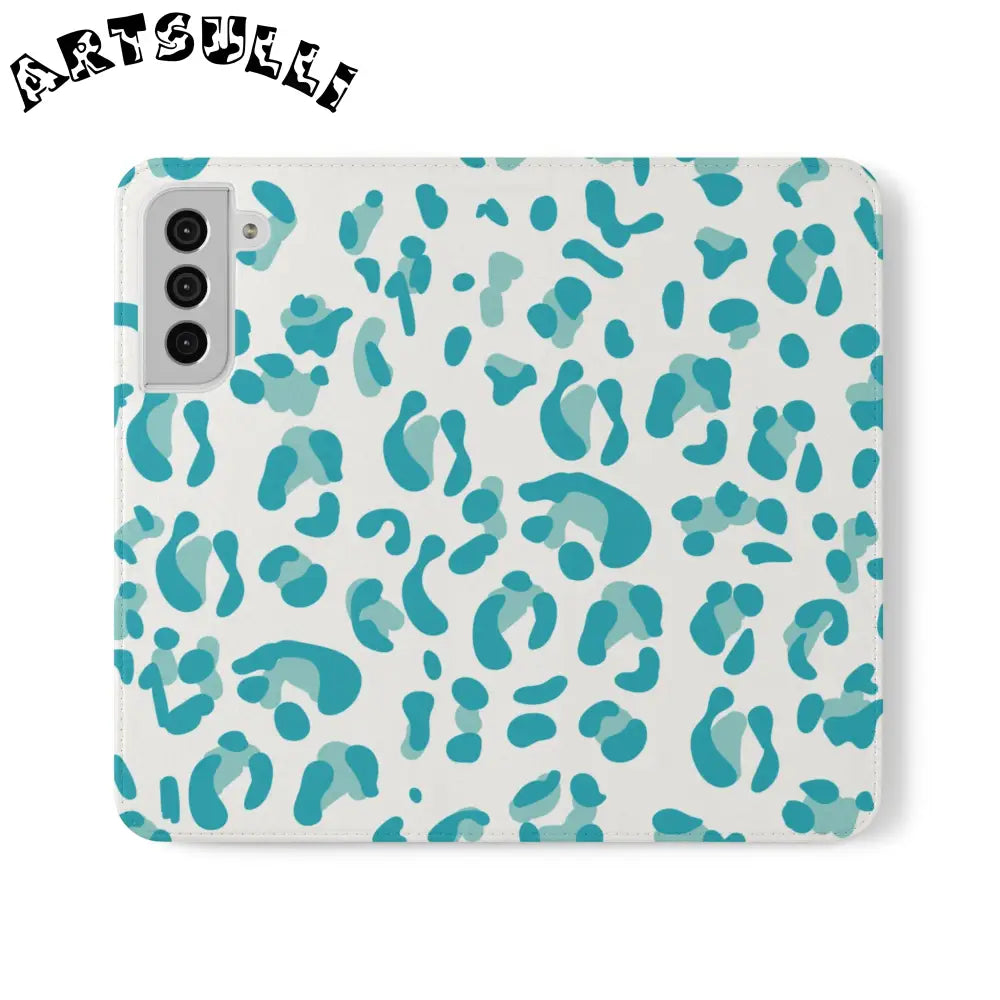 JAKKOUTTHEBXX Teal Leopard Print Flip Cases 2025