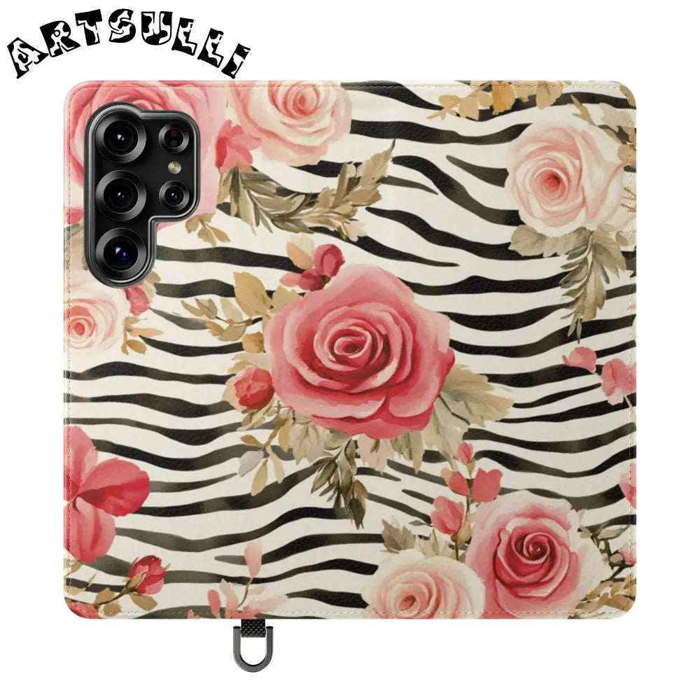 JAKKOUTTHEBXX Pink Floral Zebra Print Flip Case 2025
