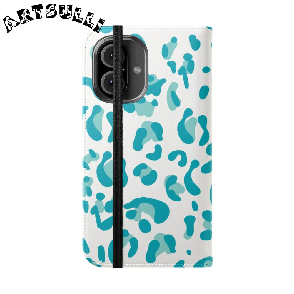 JAKKOUTTHEBXX Teal Leopard Print Flip Cases 2025