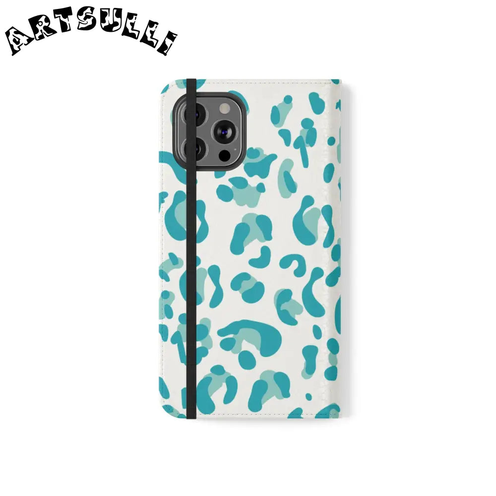 JAKKOUTTHEBXX Teal Leopard Print Flip Cases 2025