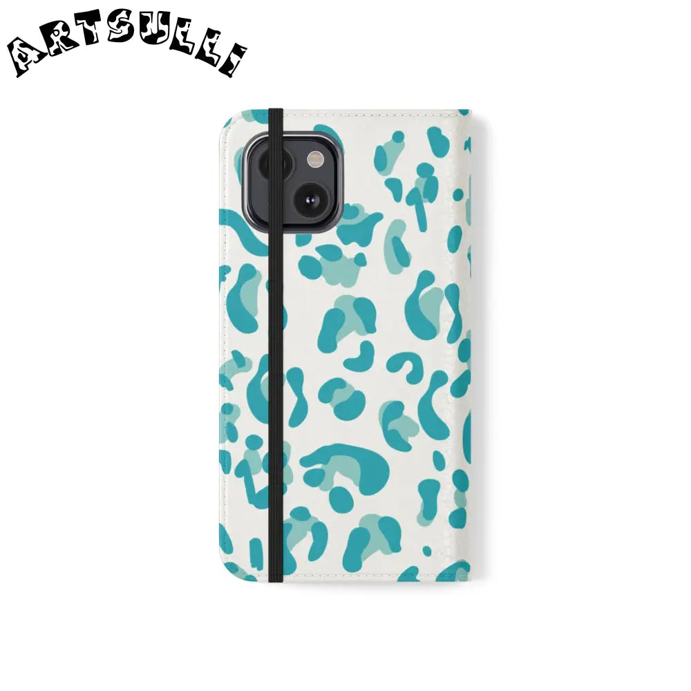 JAKKOUTTHEBXX Teal Leopard Print Flip Cases 2025