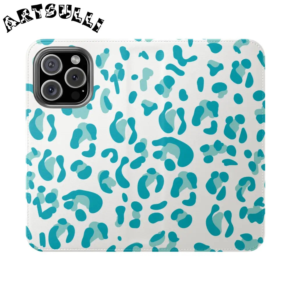 JAKKOUTTHEBXX Teal Leopard Print Flip Cases 2025