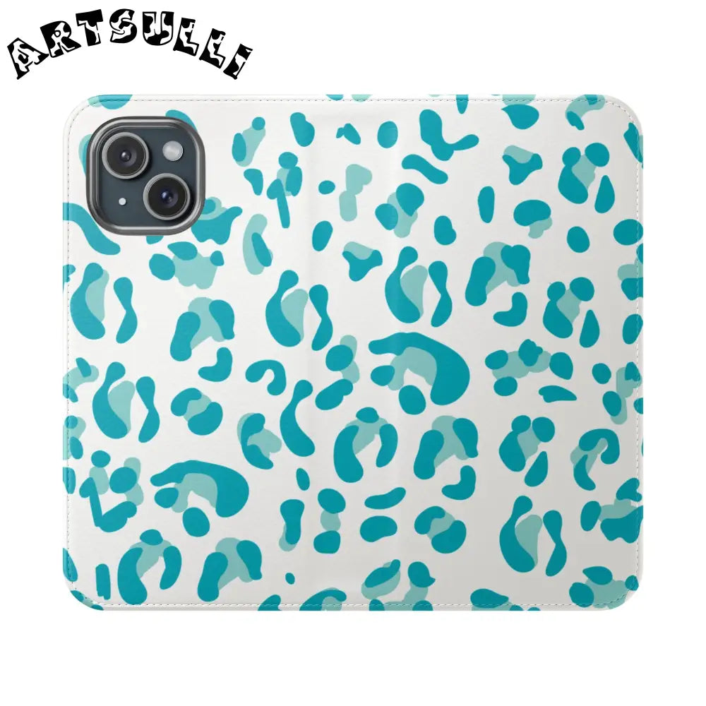 JAKKOUTTHEBXX Teal Leopard Print Flip Cases 2025