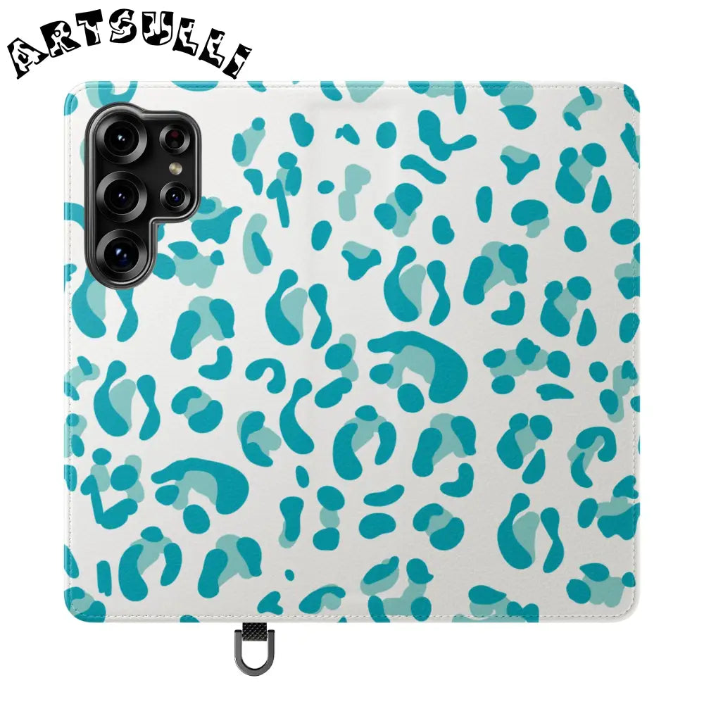 JAKKOUTTHEBXX Teal Leopard Print Flip Cases 2025