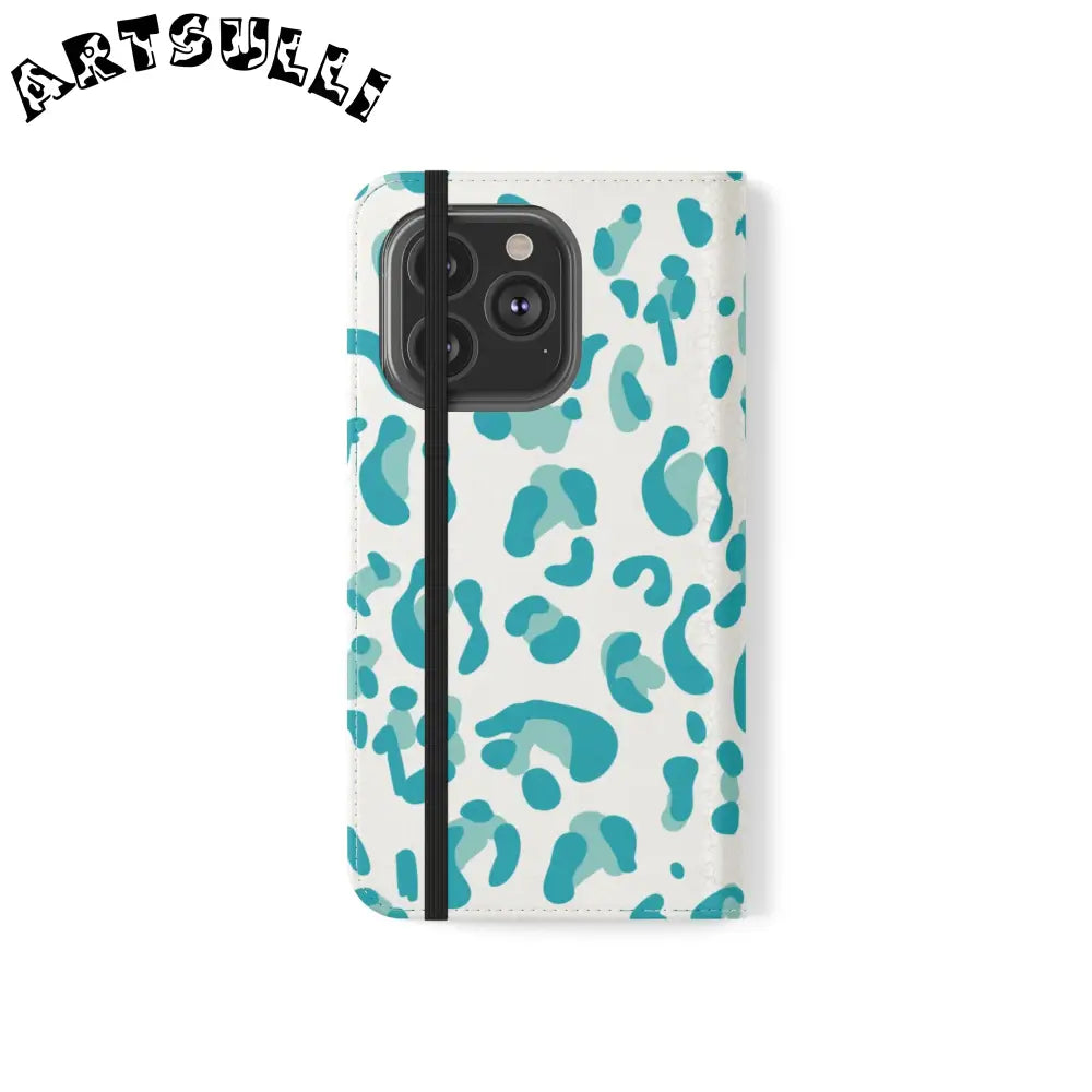 JAKKOUTTHEBXX Teal Leopard Print Flip Cases 2025