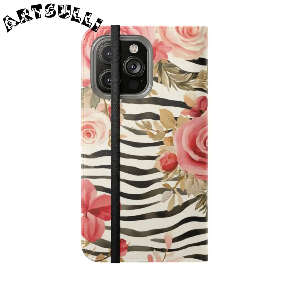 JAKKOUTTHEBXX Pink Floral Zebra Print Flip Case 2025